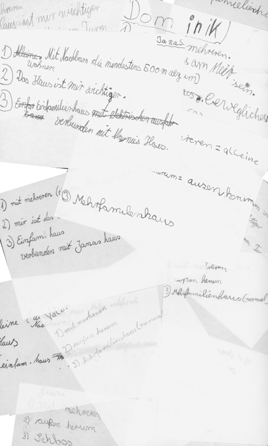 Wohnwünsche (Immagine: Spacespot Projektwoche “Mitten im Leben – wie wollt ihr wohnen?”)