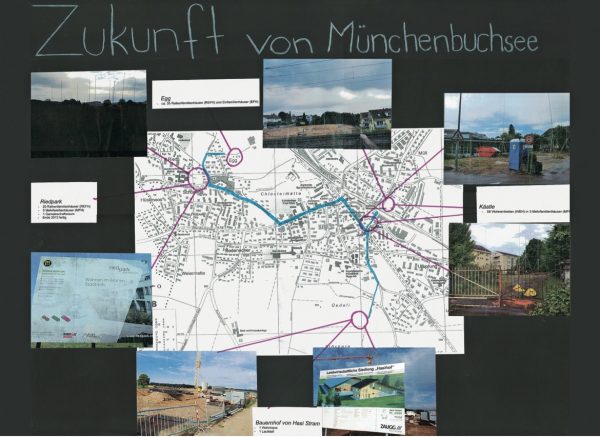 Documentation des projets de construction dans la commune au moyen de photos et d’un plan local. (Image: «Bauten, Städte, Landschaften» («Bâtiments, villes, paysages»))