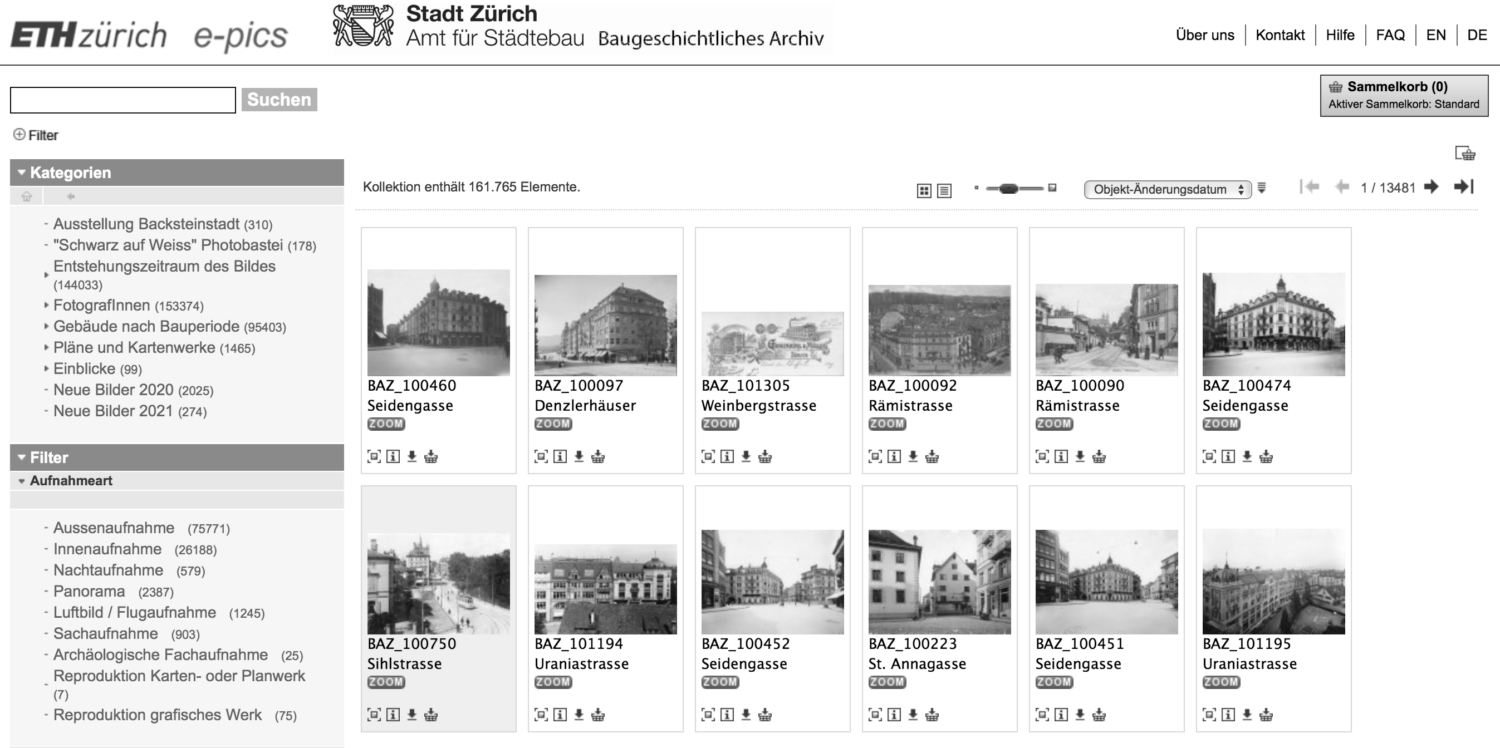Baugeschichtliches Archiv Stadt Zürich online