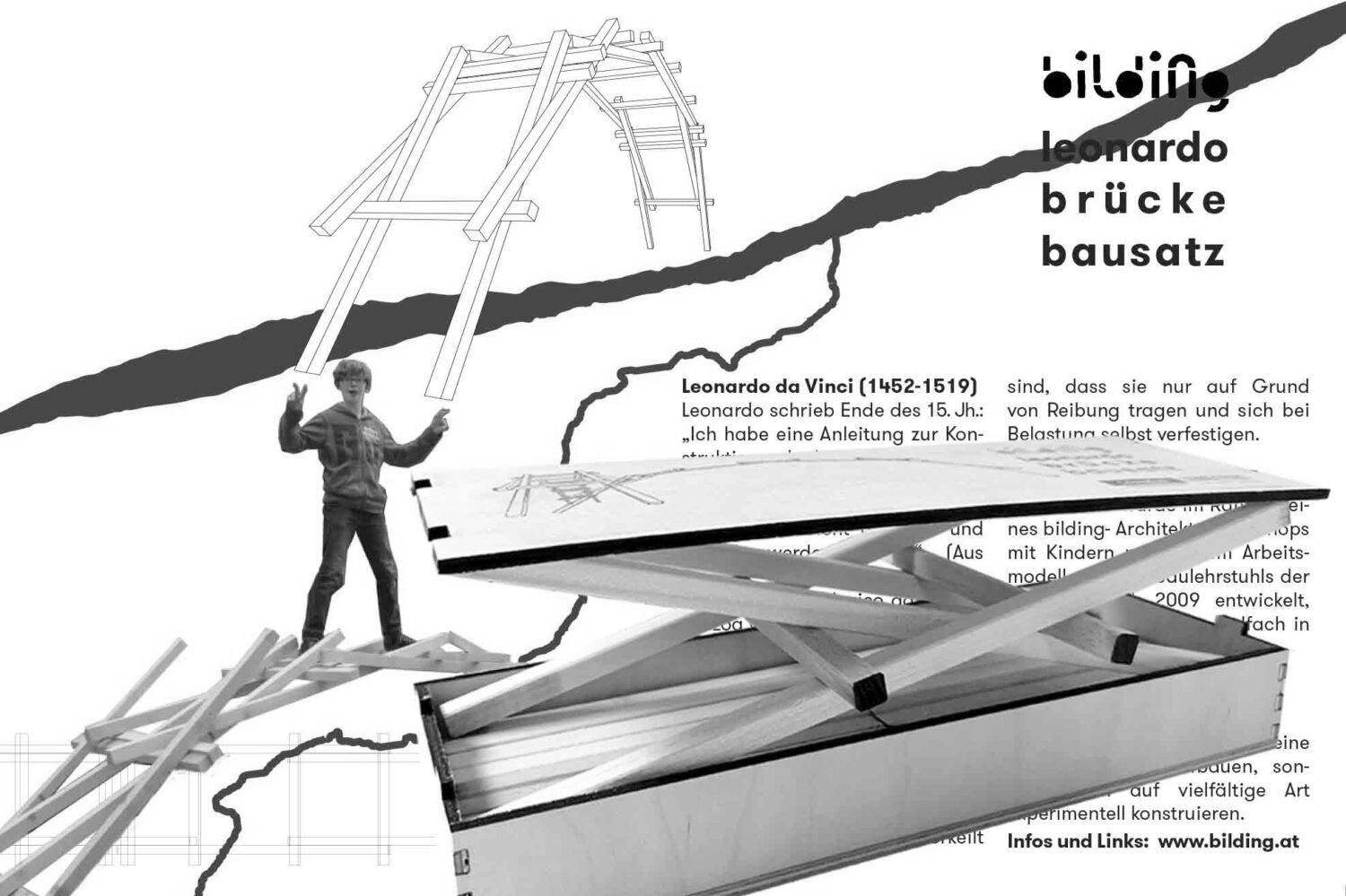 Leonardobrücke-Bausatz